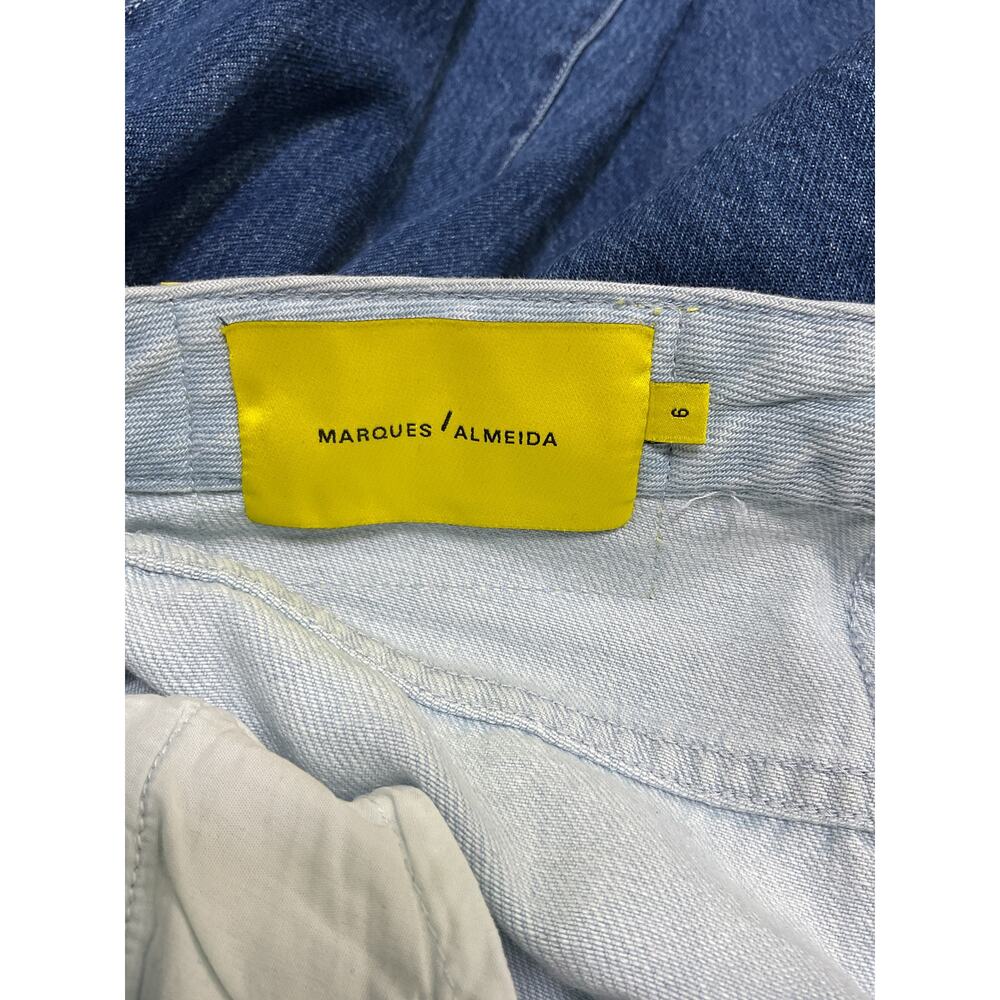 Marques'Almeida Boyfriend Blue Cotton Denim Jeans With Belts Size 6 - Picture 4 of 5